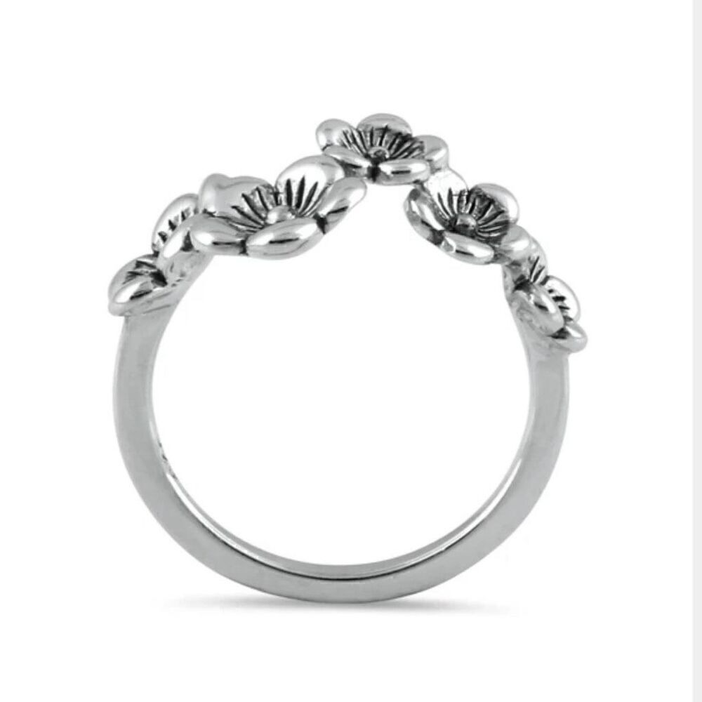 New Sterling Silver Flowers Ring - Picture 3 of 3